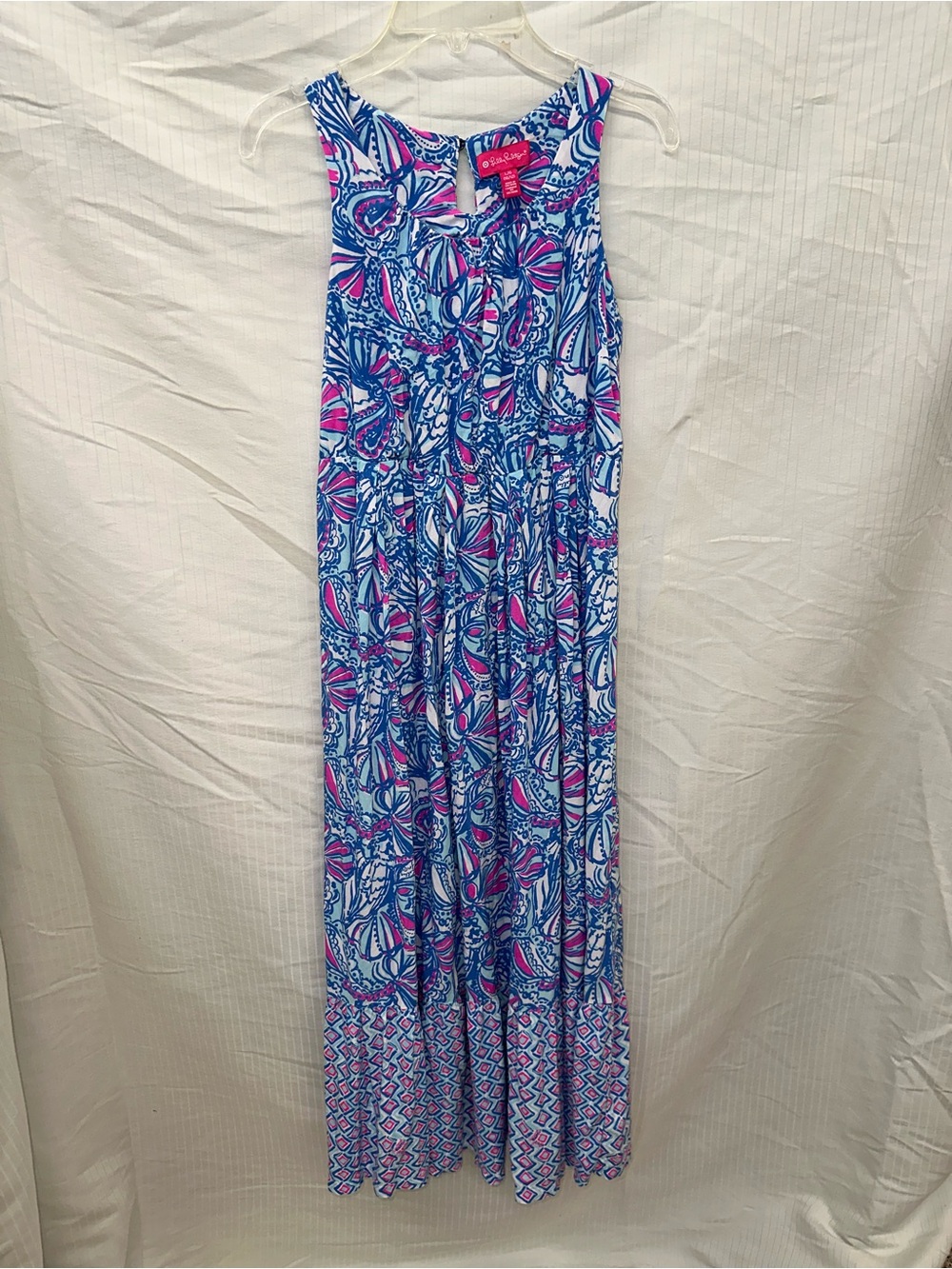 Lilly Pulitzer Blue & Pink Paisley-Print Maxi Dress Skirt